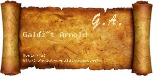 Galát Arnold névjegykártya